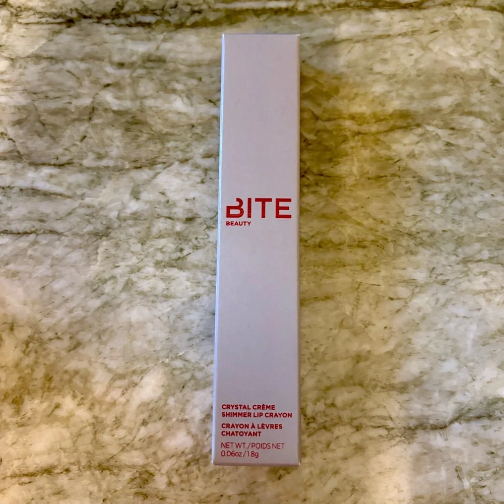 NEW UNUSED Bite Beauty Crystal Crème Shimmer Lip Crayon in Grape Glaze
